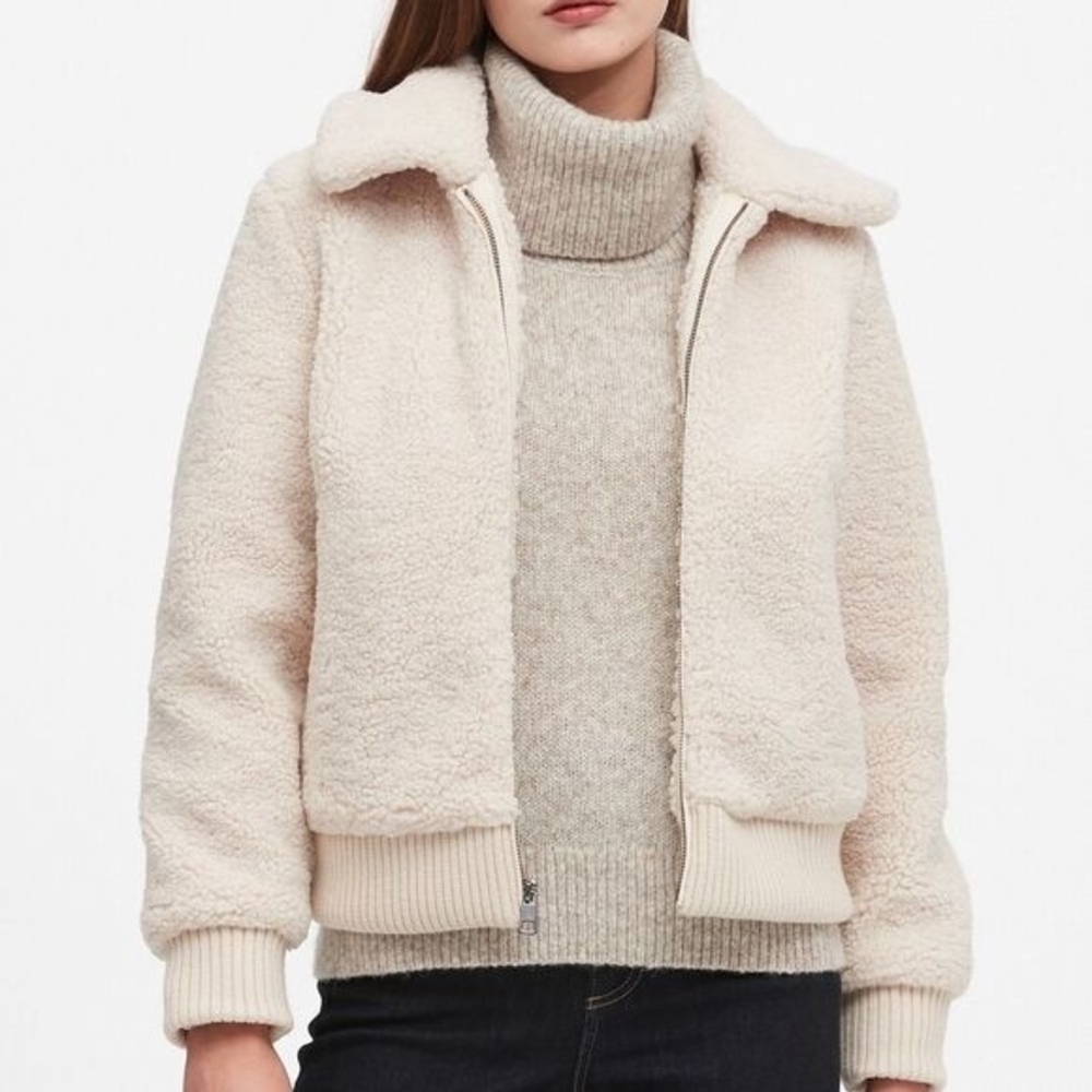 Banana Republic Cream Teddy Jacket